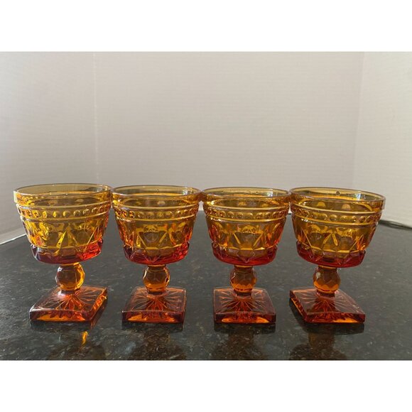 Indiana Glass Company 4" Amber Glassware (Qty. 4) - Picture 2 of 6